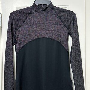 Nike Dri-Fit Ladies Size M Black Metallic Long Sleeved Workout Top
